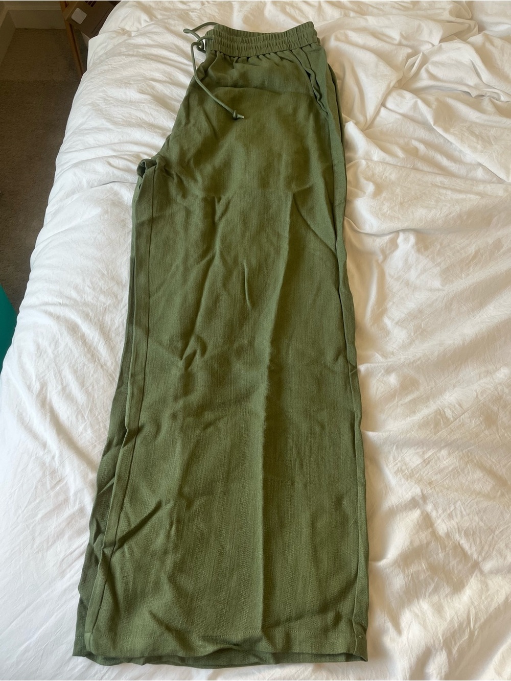 HALARA Olive Drawstring Wide Leg Pants
